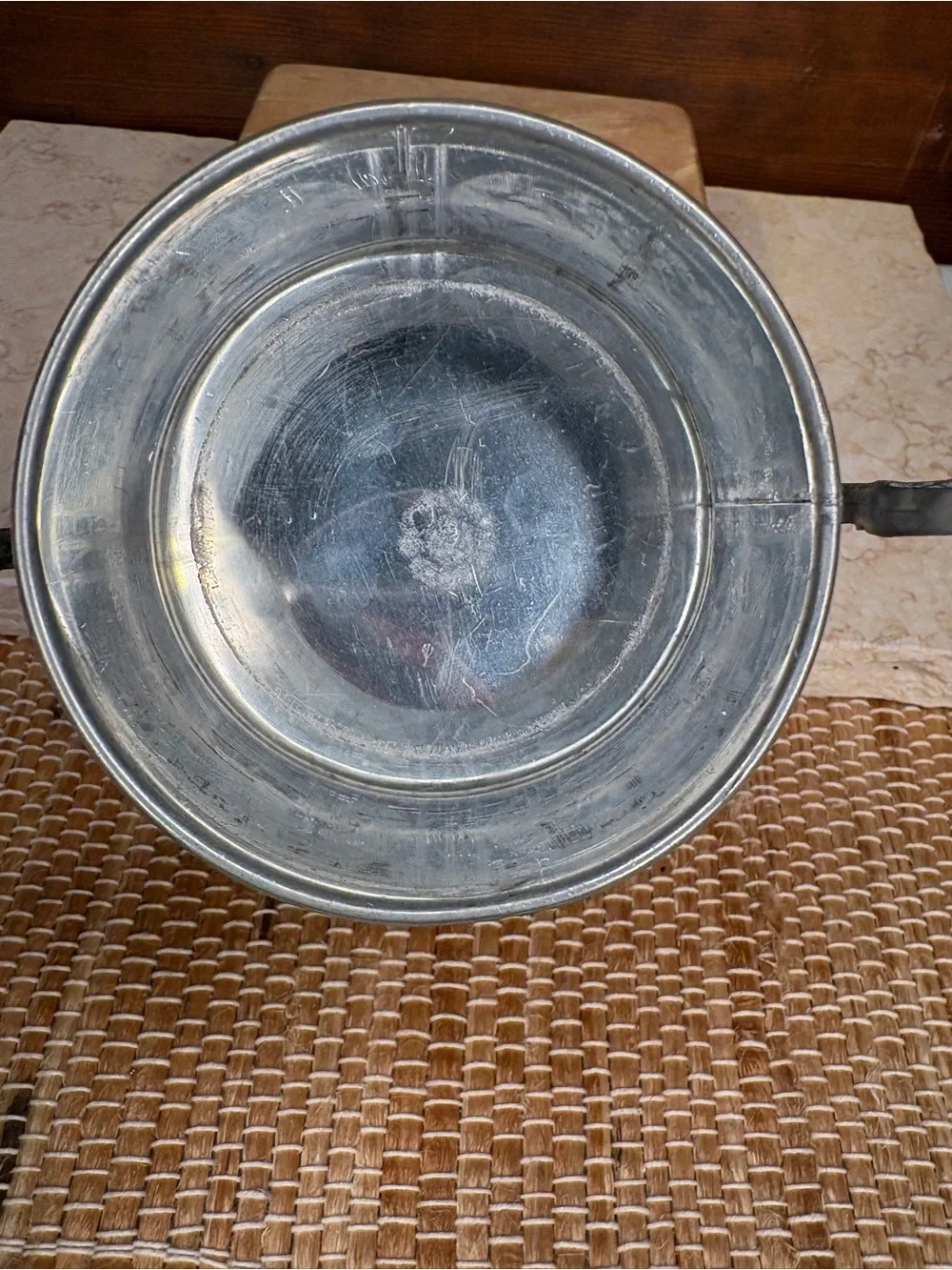 Vintage Fine Pewter Double Handle Sugar Bowl with Porcelain Insert Czech German